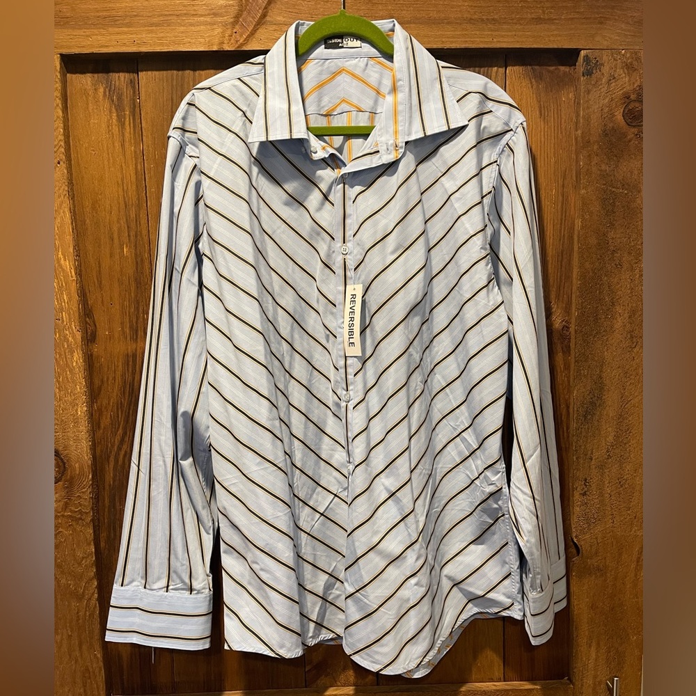 PRICE CUT ✂️ BRAND NEW • A(2)Z Men’s Button Down Reversible Dress Shirt